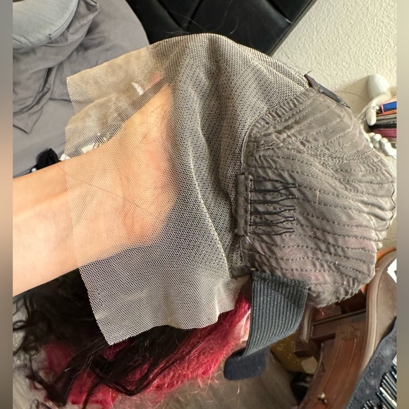 Human Hair Wig Dark Brown/Pink - Picture 11 of 14